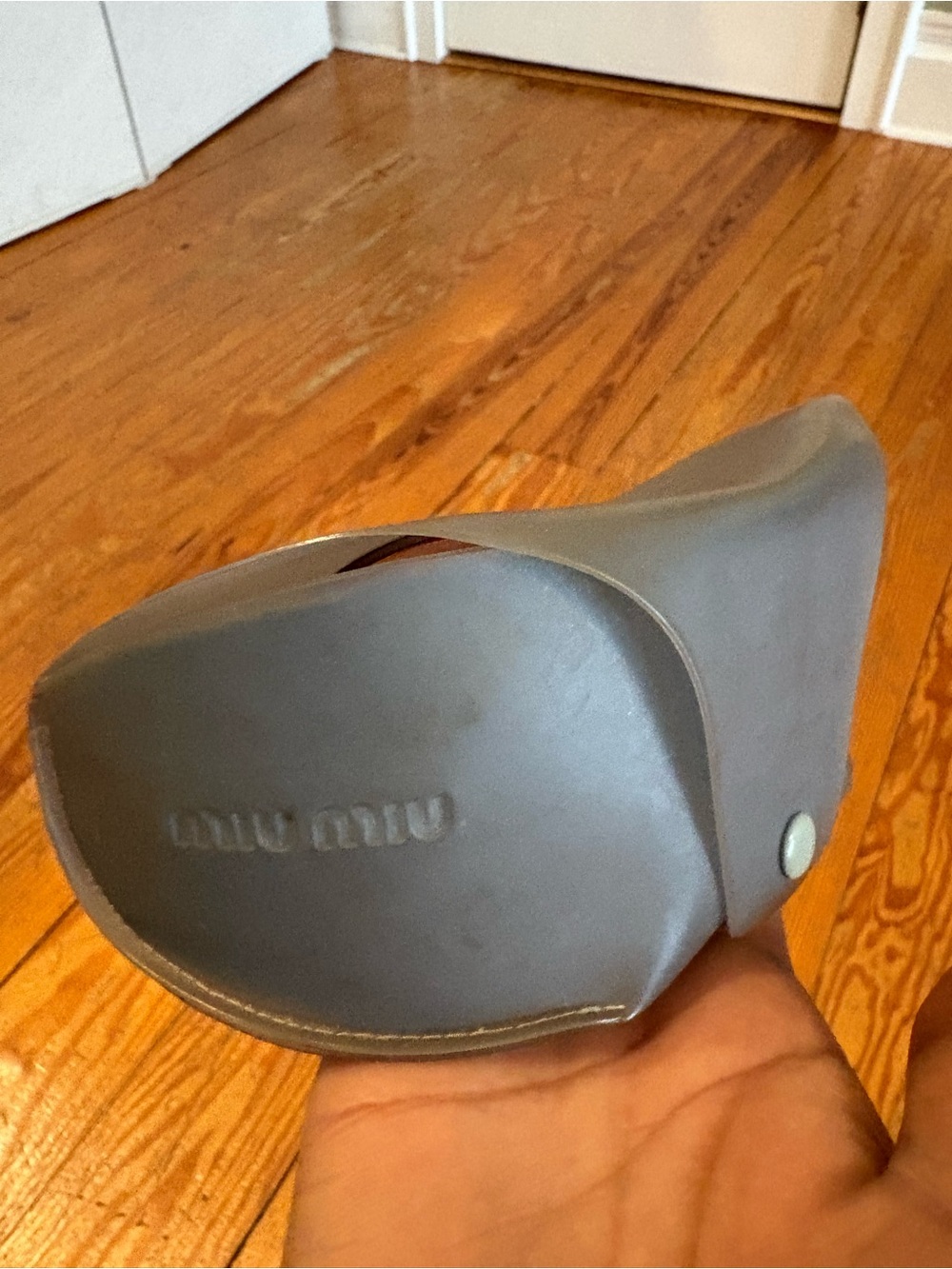 Miu Miu Brown Gradient Shield Sunglasses with Pink Accents - Picture 5 of 5